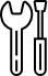 Icon eines Schraubenschlüssels und eines Schraubenziehers für Dein Tool