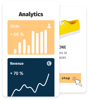 Visualisation of a dashboard for click and turnover data