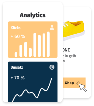 Visualisierung eines Dashboards für Klick- und Umsatzdaten