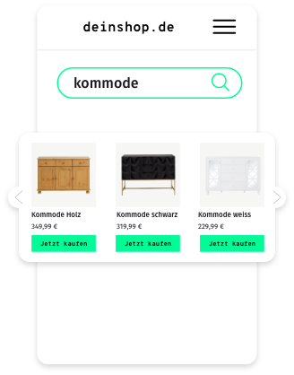 Visualisierung der Integration von Produkten über recomAD Search am Beispiel einer Kommode