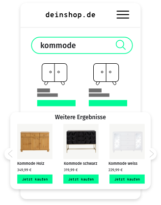 Visualisierung von weiteren Produkten über recomAD Search am Beispiel einer Kommode